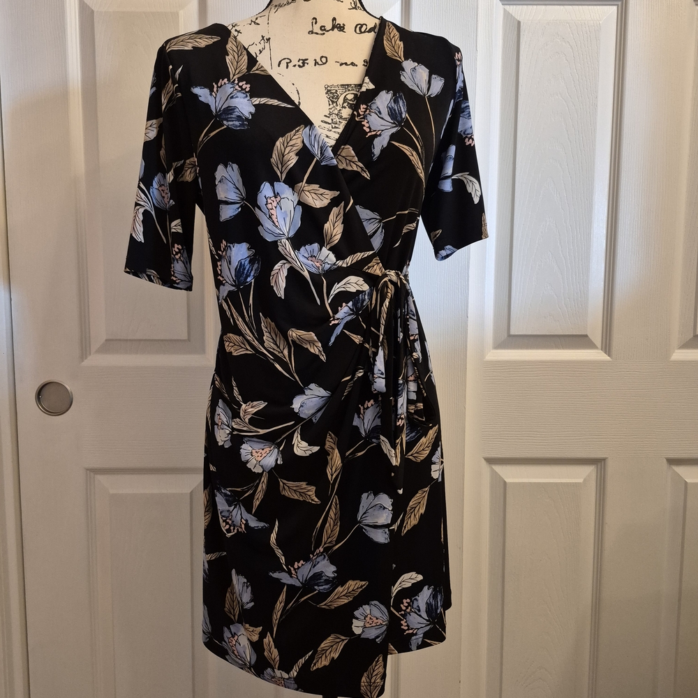 Motherhood Black and Blue Floral Mini Dress